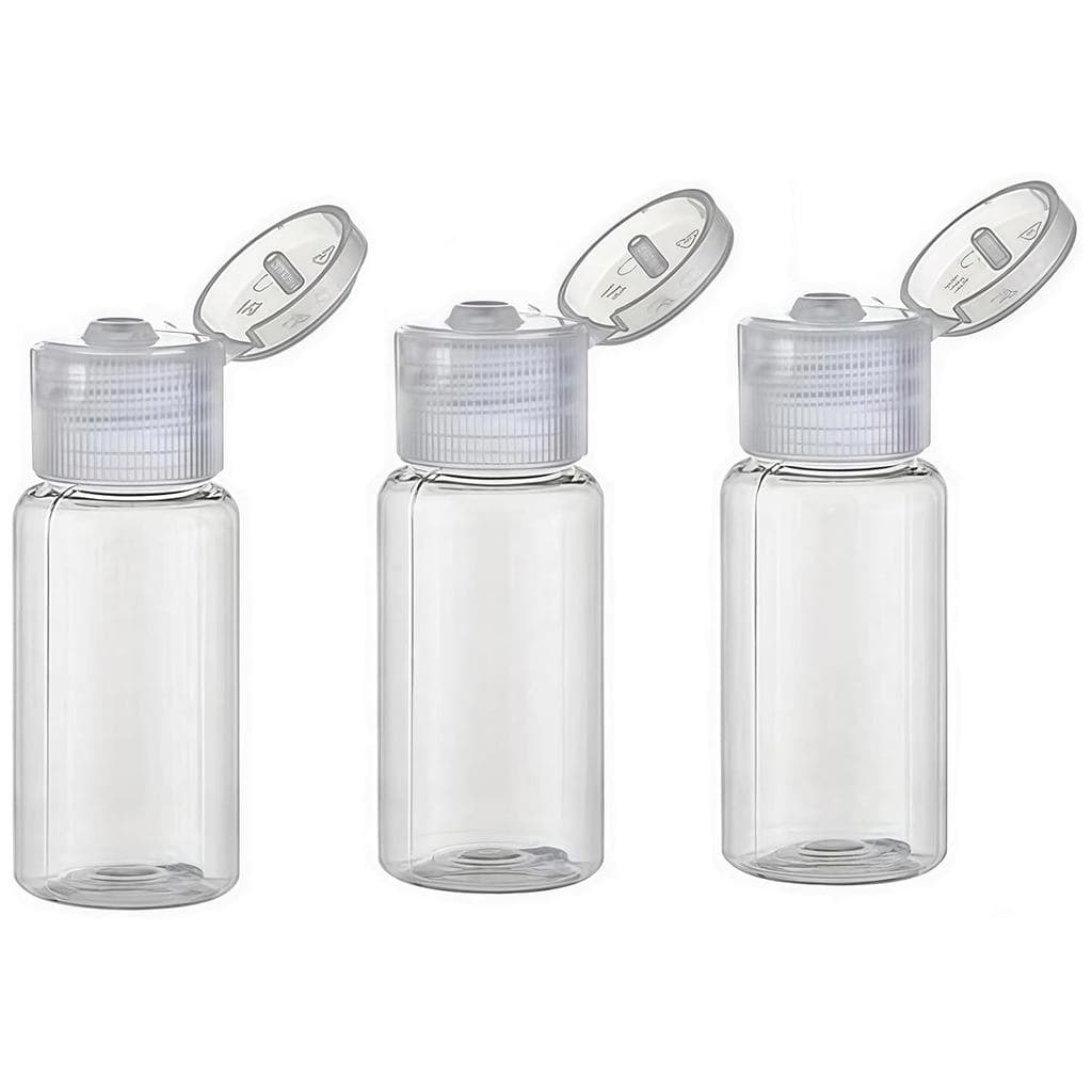 12 unidades de frascos de plástico transparente de 30ml (1oz) sem BPA, com tampa flip, vazios, para emulsões, líquidos,