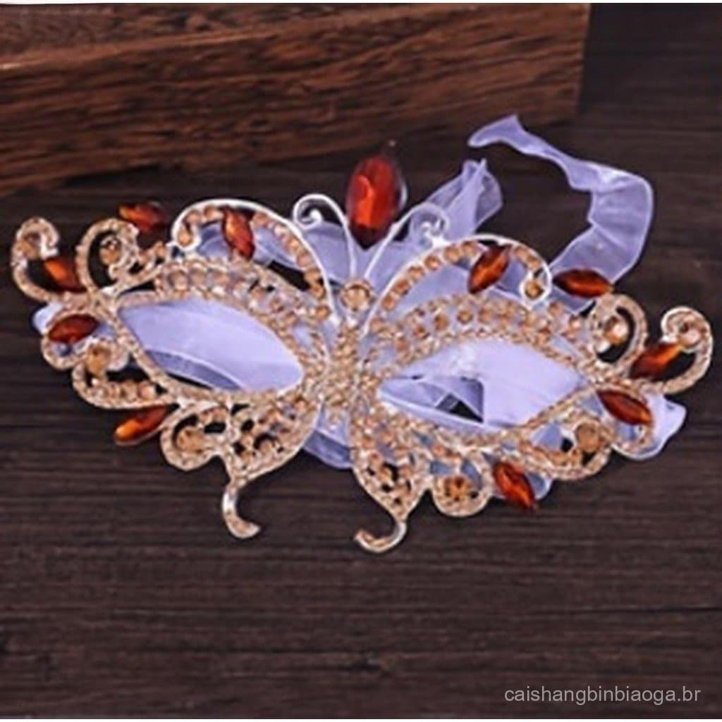 Máscara de Cristal com Strass para Mulheres, Ideal para Festas Noturnas e Eventos de Cosplay