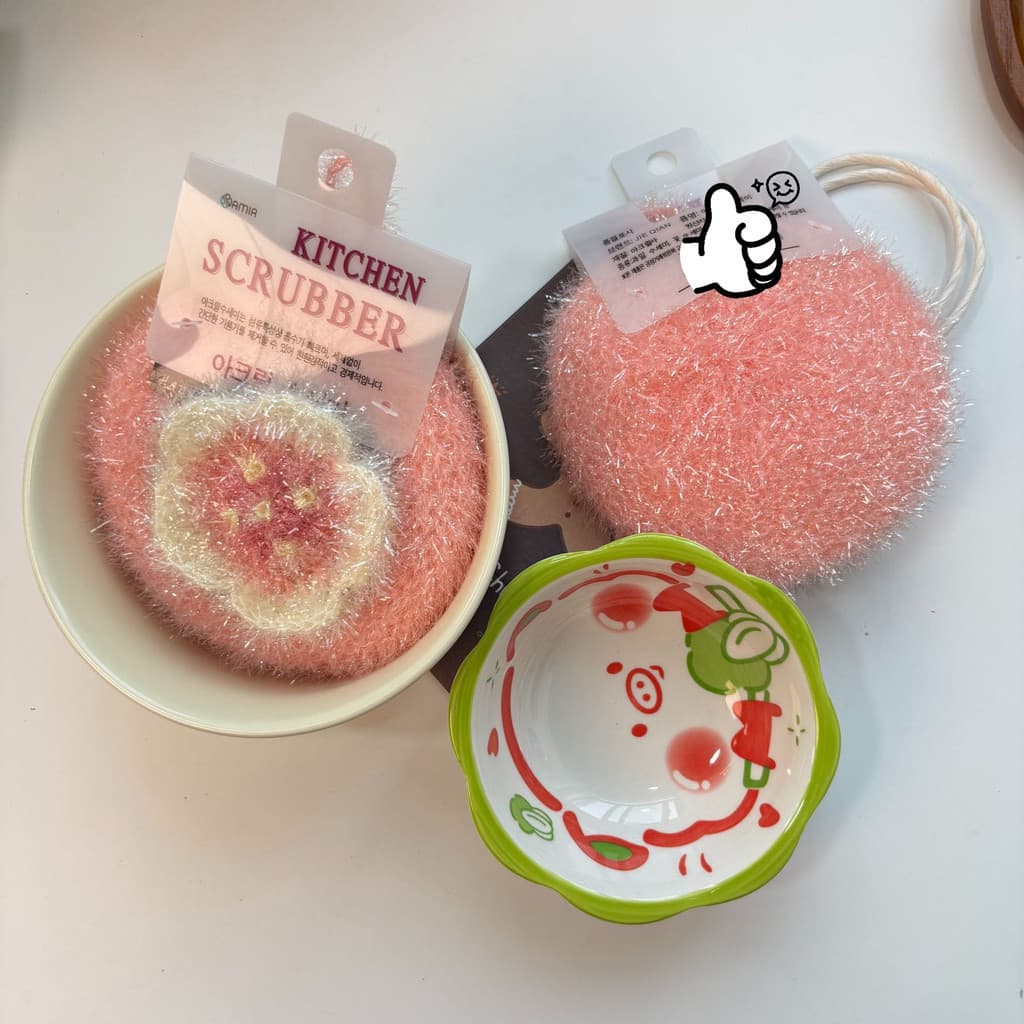 Pano de cozinha coreano antiaderente, pano absorvente de óleo com estampa de flor de cerejeira, pano redondo