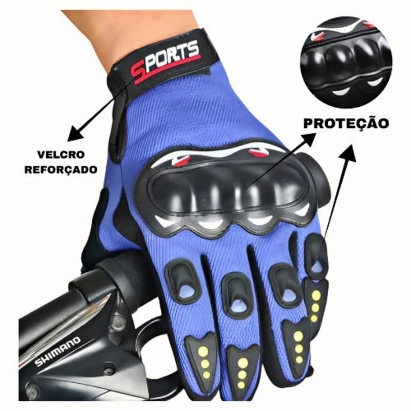 Luvas de Bike com Touchscreen, Airbag Antichoque e Design Respirável – 3 Cores Disponíveis