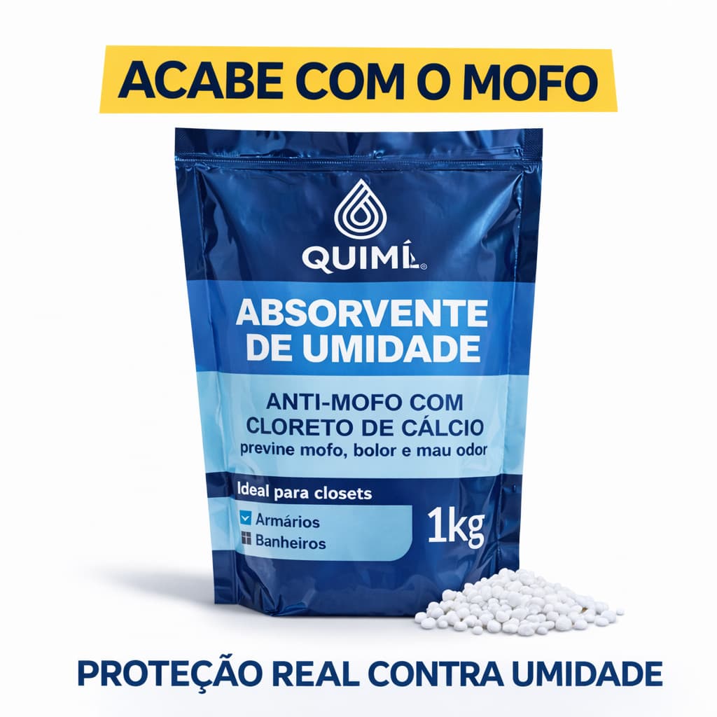 Cloreto de Cálcio PURO Anti Mofo em Bolinhas 1kg Desumificador Guarda Roupas, Armarios