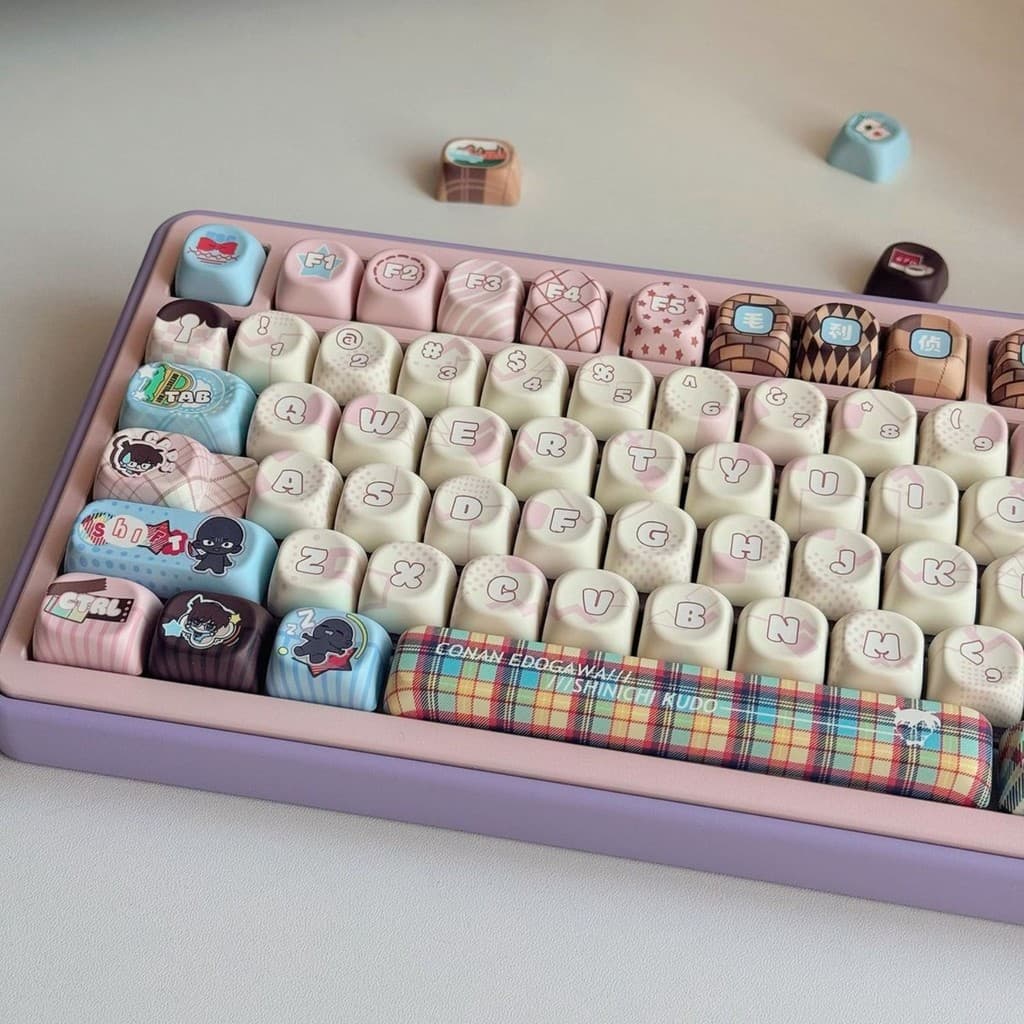 Detetive Conan Keycap MOA Perfil 120 Teclas Sublimação De Tinta De Cinco Lados Aula F75 F99 RK100 Bonito Redondo Anime M