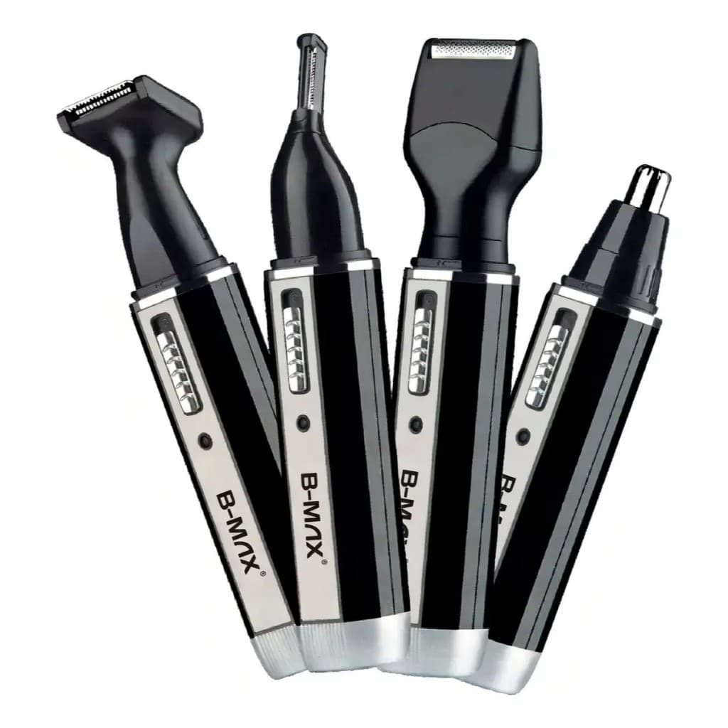 Aparador De Pelos Masculino 4 Em 1 Barbeador Nariz Orelha Barba Sobrancelha Bmax Recarregavel Kit 2X