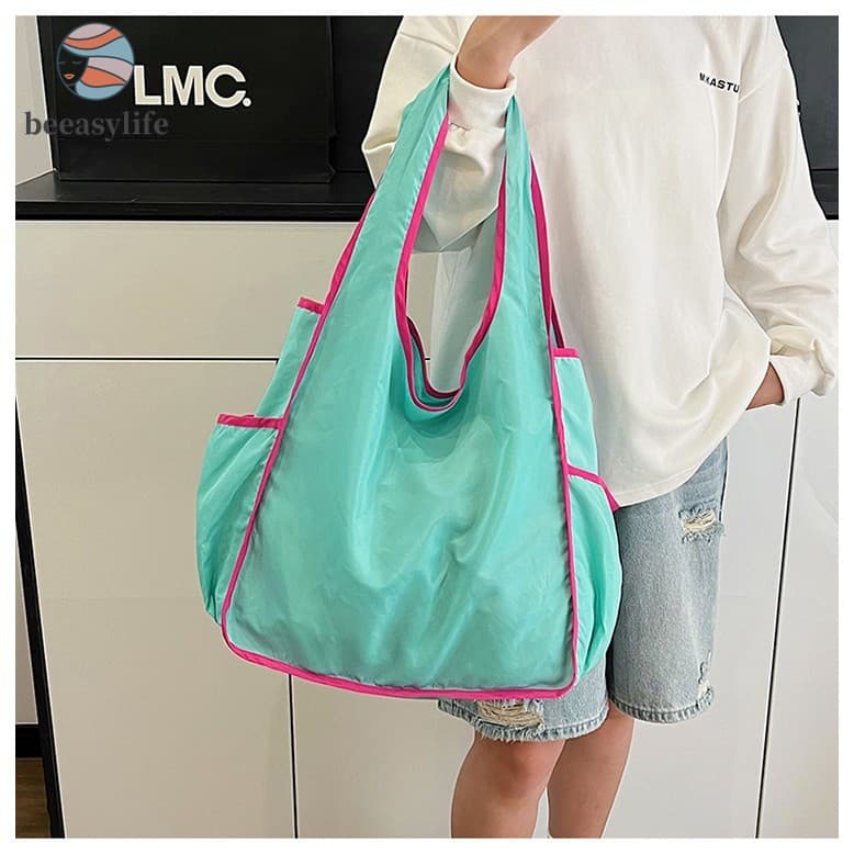 Sacola De Nylon Dobrável Ultraleve-Compras Repelente De Água De Grande Capacidade Para Viajantes