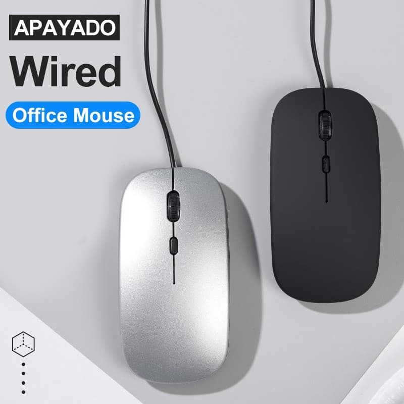 APAYADO T5 Mouse Com Fio USB Silent Click Office 1600 DPI Ajustável Fosco Textura Cabo De 1.45 M Para PC Laptop