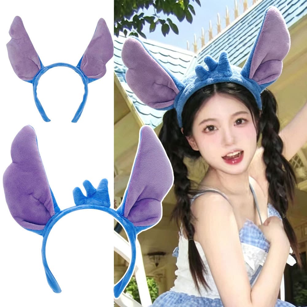 Moda Macia Pelúcia Roxo Orelha Longa Argola De Cabelo Animal Bandana Cosplay Acessório De Decoração De Halloween