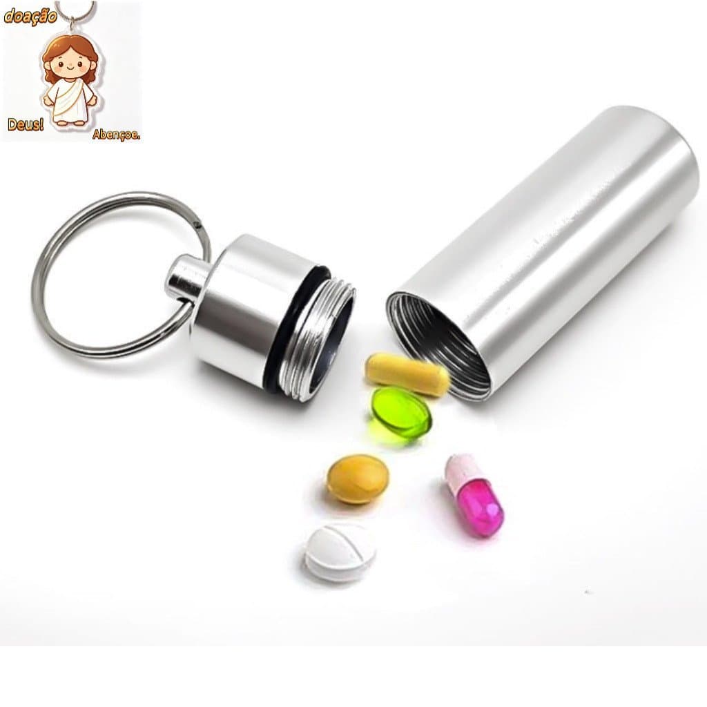 Kit 2 Chaveiro Porta comprimidos portátil a Prova d`água