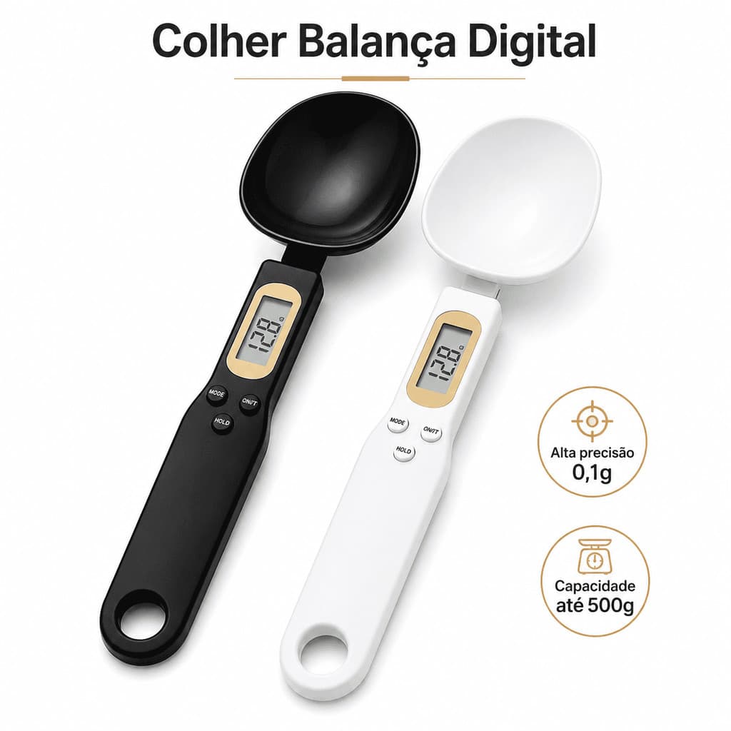 Colher Balança Digital para Medir Alimentos Temperos e Dieta