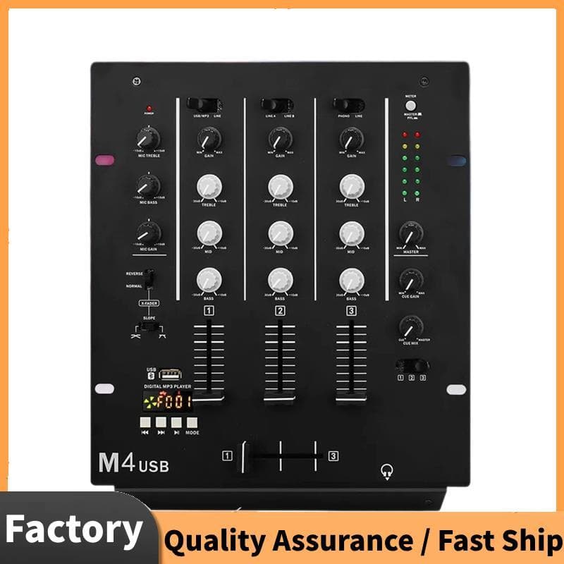 Leitor De Disco De 3 Canais Com Interface De Áudio Embutida , 3 Bandas Para Palco , Bar , KTV , Console De Mixagem , Des
