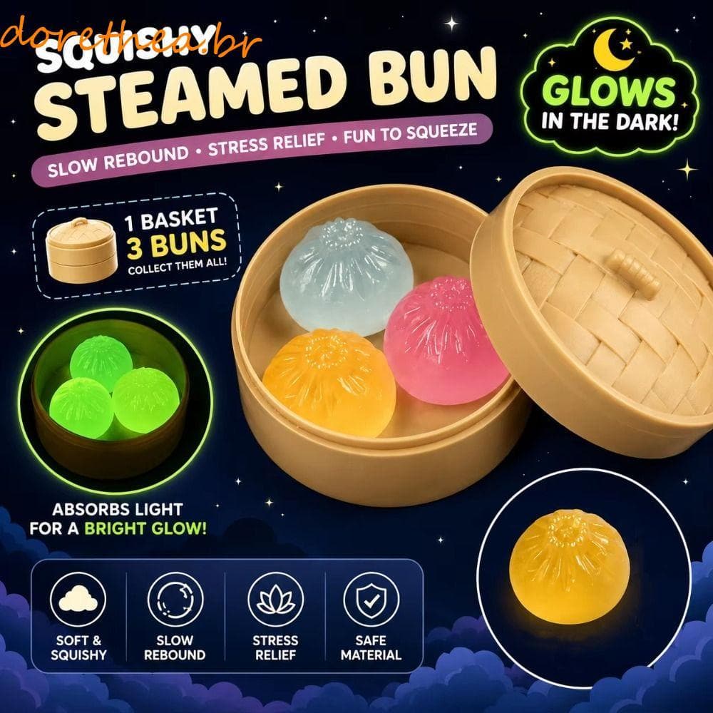 DORETHEA Squishy Dumpling , Noctilucent Slow Rebound Toys , Luminous Pinch Sensory Fidget Ball