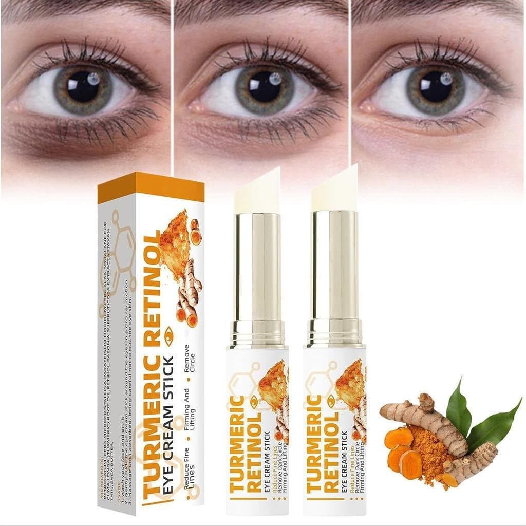 Bastão de Sérum para Olhos com Retinol e Cúrcuma, Creme Hidratante para Olhos, Adequado para Olheiras e Inchaço nos Olho