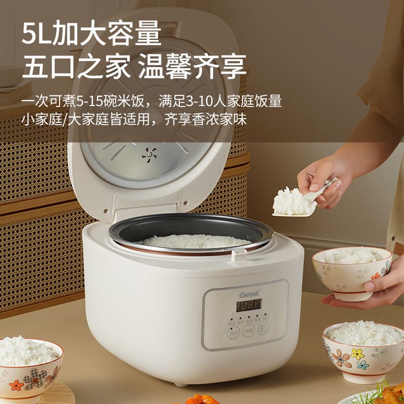 [Desconto de novo produto] Marca alemã Gemet Panela de arroz doméstica 5L Consulta inteligente Panela de arroz Sopa Pane