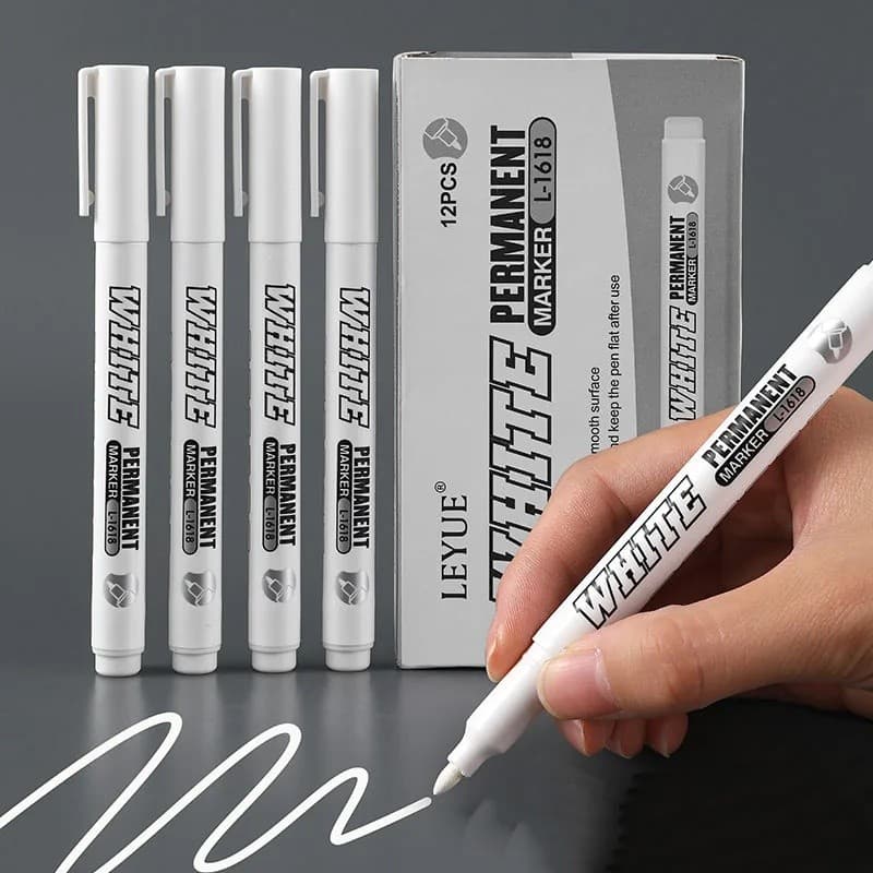 1/3/6 Pçs Marcador De Metal À Prova Dwaterproof Água Permanente Caneta Pintura Branca Lavagem Arte Graffiti Canetas Teci