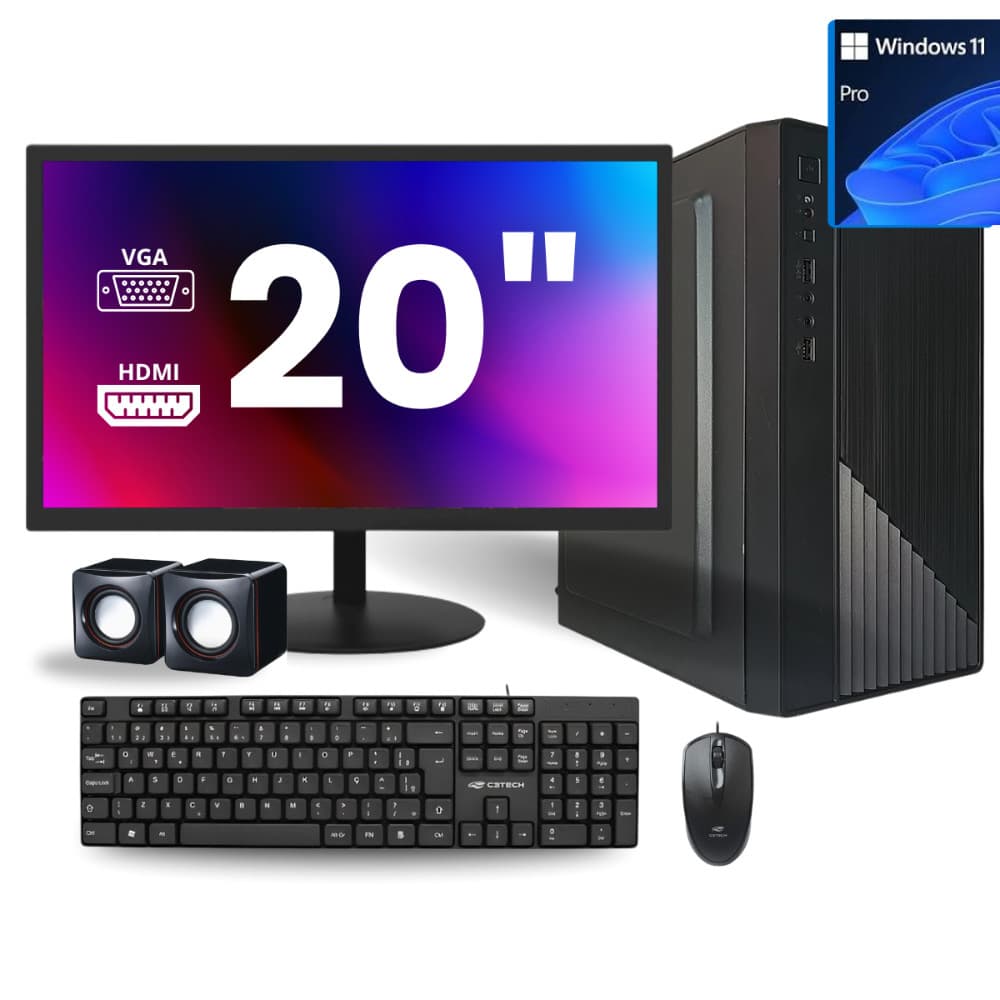 Pc Completo  I5 Oitava Geracao 16 Gb Ddr4 Ssd 240 Gb Monitor 20 W11