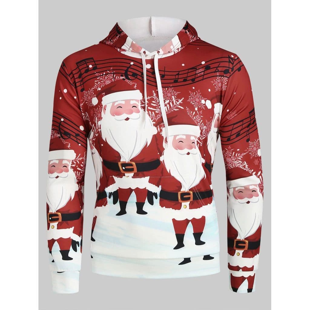 Roupas masculinas transfronteiriças Amazon Hot-selling 3D Christmas Print Moletom masculino jaqueta com capuz moletom de