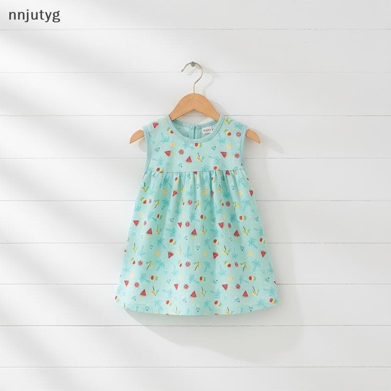 Vestido Recém-Nascido De Algodão Macio 0-24 Meses Sem Mangas Linha A Para Bebês Meninas Dailyfort Roupas De Verão