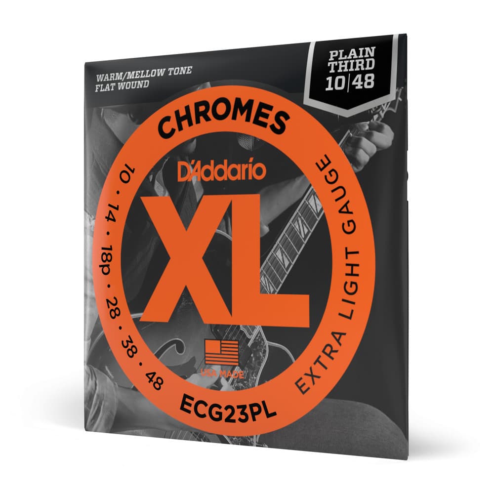 Encordoamento Guitarra 10-48 D'Addario Chromes Flatwound ECG23PL Original Jazz Blues