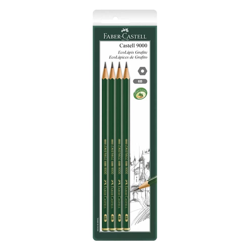 Lápis preto SM/C90006B\319097 com 4 unidades Faber-Castell