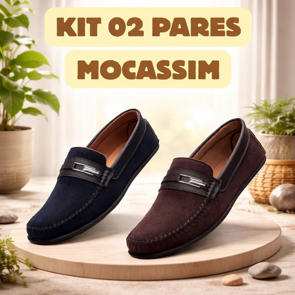 Combo 2 Mocassim Masculino Kit com 2 Sapatos Sociais – Estilo, Conforto e Elegância para Todas as Ocasiões