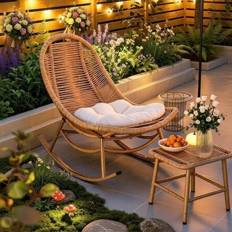 [Novo produto] Cadeira de balanço de vime reclinável adulto dormir varanda lazer doméstico cadeira de vime pátio ao ar l