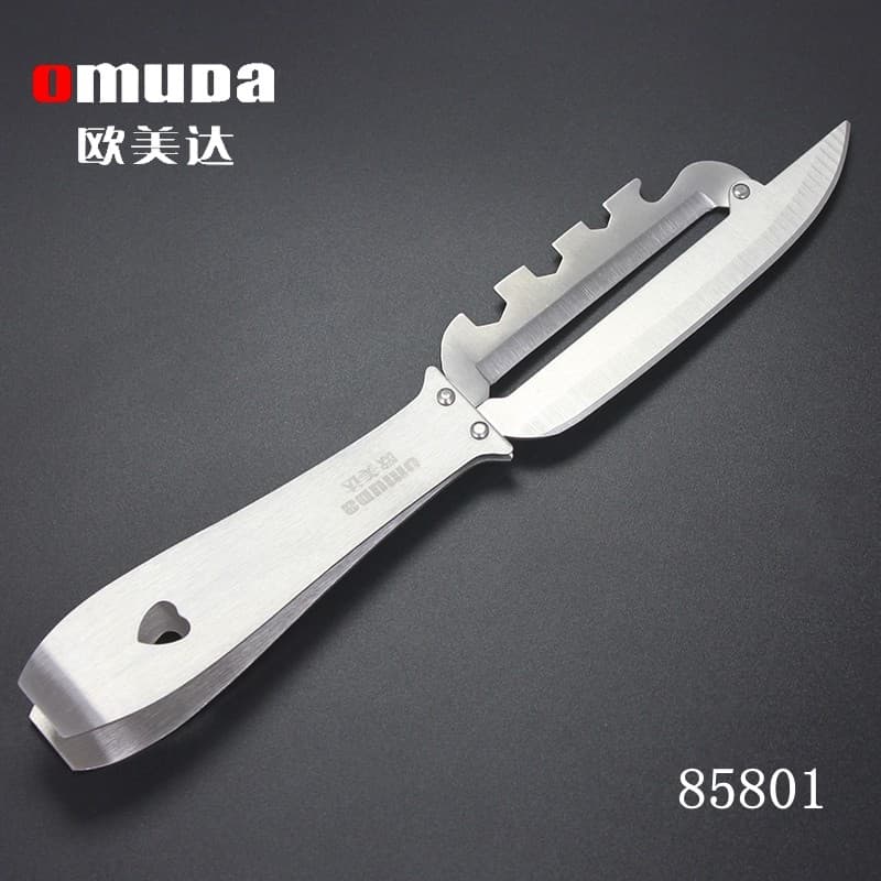 Ouda faca de frutas dobrável de aço inoxidável, portátil, faca doméstica de melão, frutas, pinça de remoção de pelos