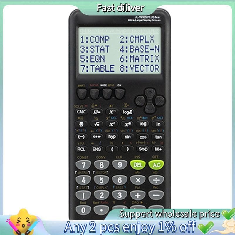 Calculadora De Função Científica De Tela Grande 417 Multifuncional Com Caneta À Base De Água Preta