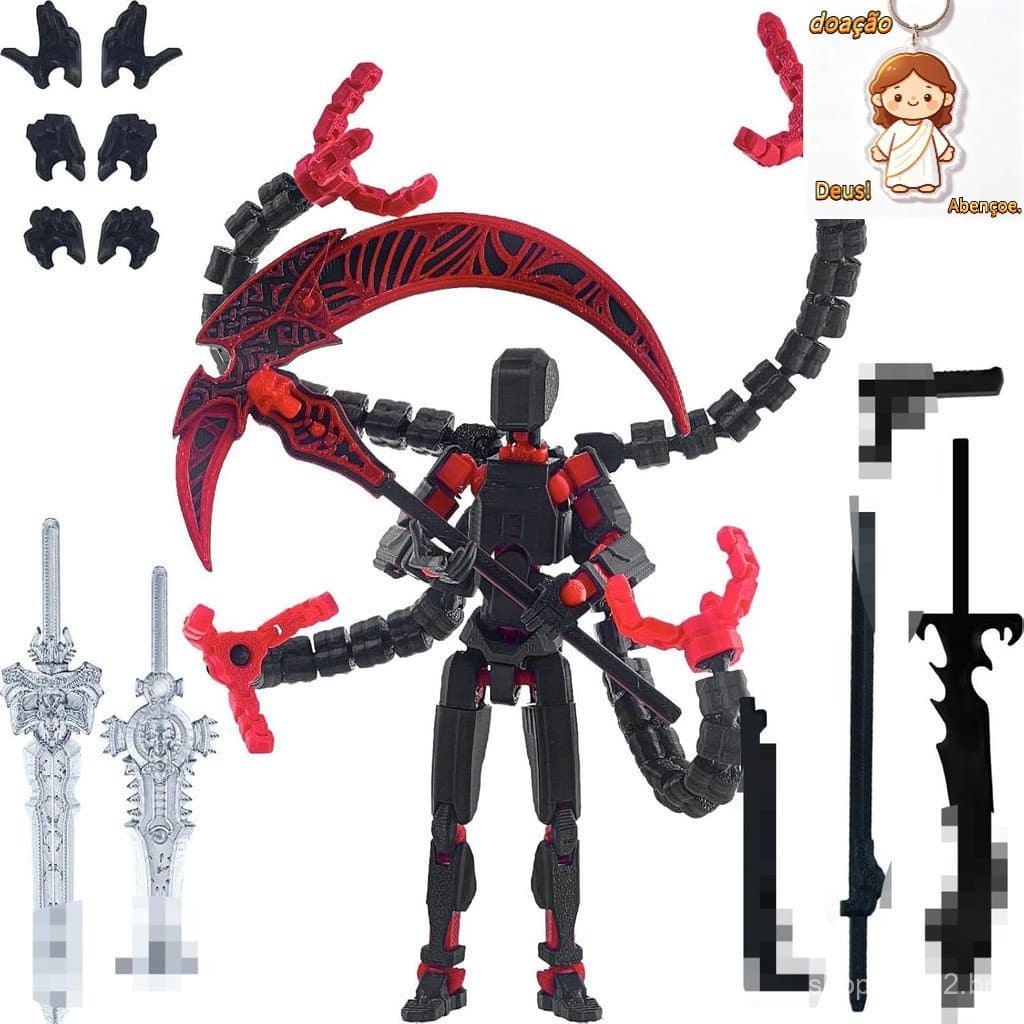 13 Joint Man Lucky Doll T13 Joint Móvel Impressão 3D Boneca Enfeites DIY
