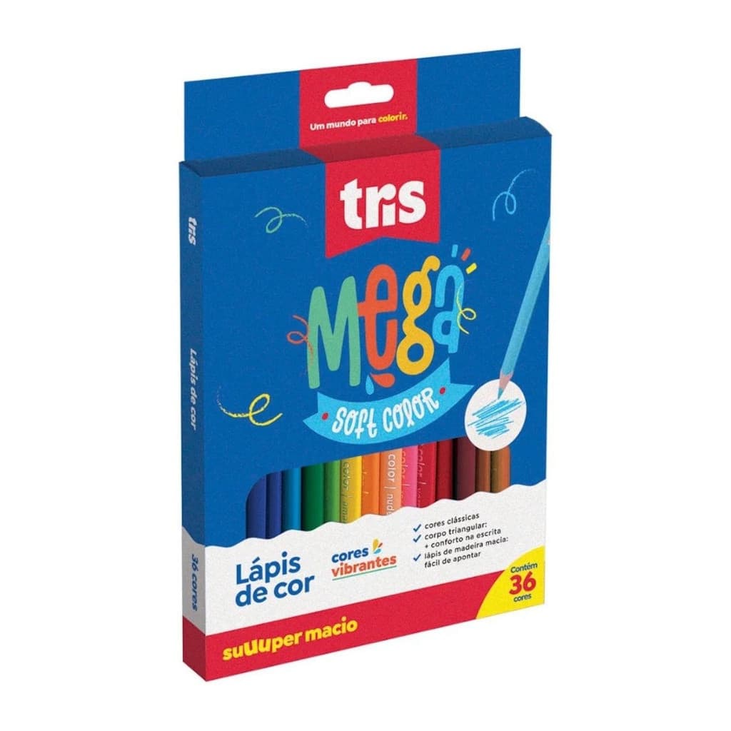 Lápis de Cor Tris Mega Soft 36 Cores