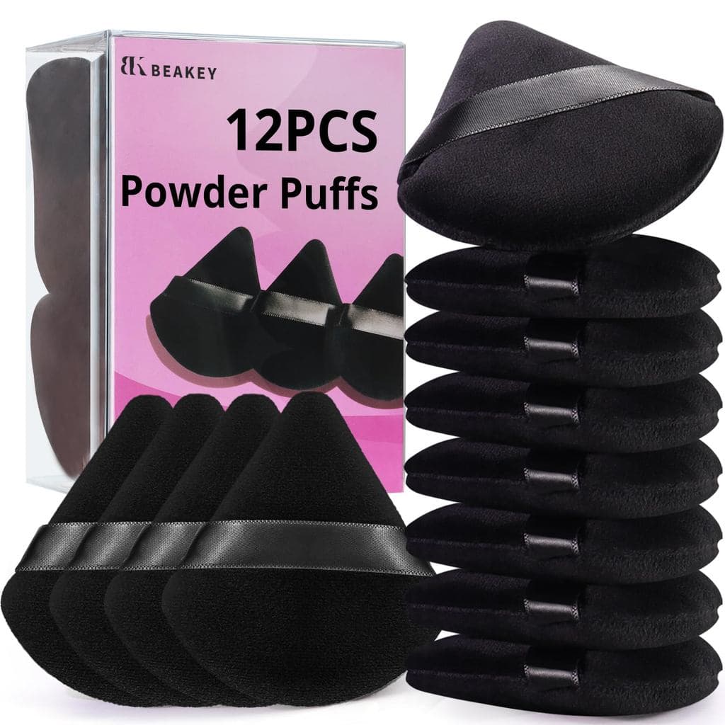 BEAKEY 12 Esponjas de Pó para Rosto, Esponja Triangular para Pó Solto e Base Coesiva, Esponja de Maquiagem para Contorno