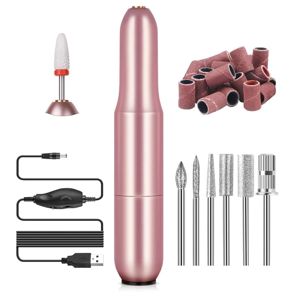 Lixa de Unhas Elétrica SAVILAND: Lixa de Unhas Elétrica 2025 Rose Efile, Lixa de Unhas Profissional para Manicure com 6