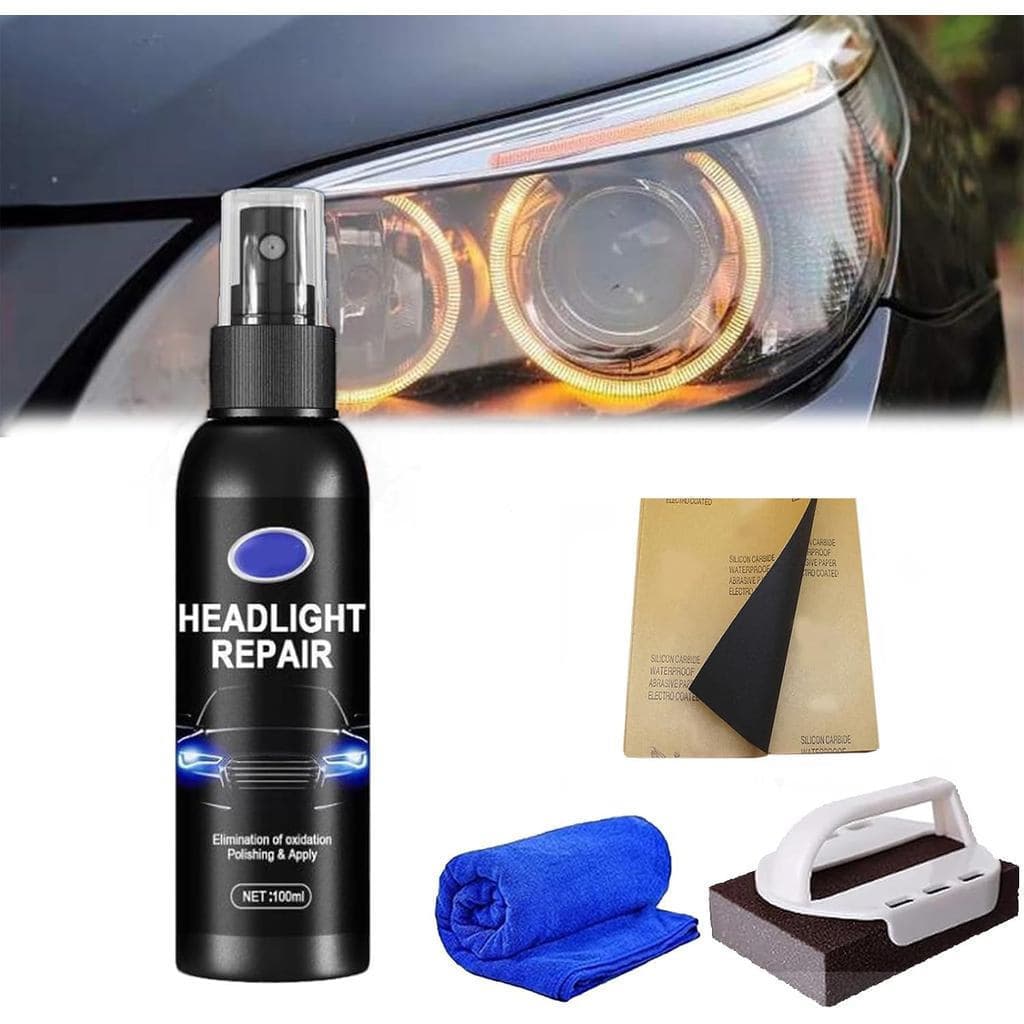 Fluido Restaurador de Faróis Automotivos, Kit de Agente de Limpeza e Restauração para Manutenção de Carros, Kit de Limpe