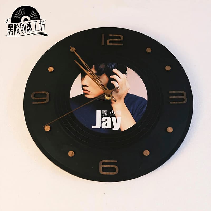 Jay Chou exclusivo registro de vinil relógio de parede decoração Retro Bar sala estar parede diy movimento Graffiti reló