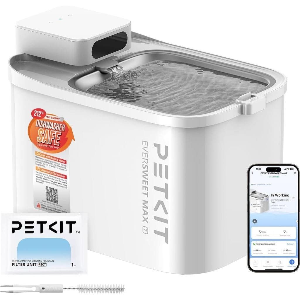 Fonte de Água para Gatos PEIT, Lavável na Máquina de Lavar Louça, Fonte Automática Sem Fio para Gatos com Sensor de Movi