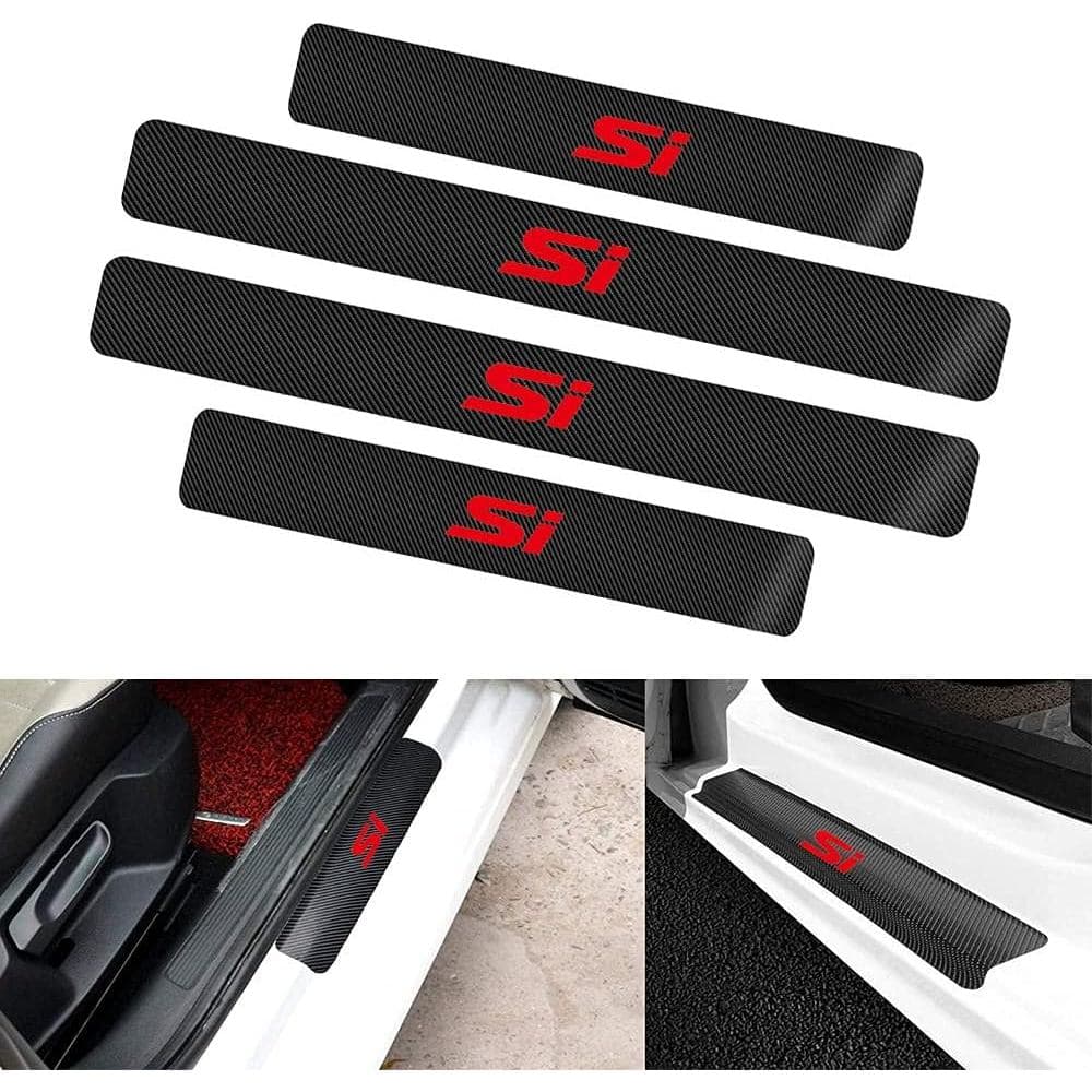 Sunyi 4 Peças/Conjunto, Protetores de Soleira de Porta de Carro, Decoração Refletiva de Soleira de Porta de Carro em Vin