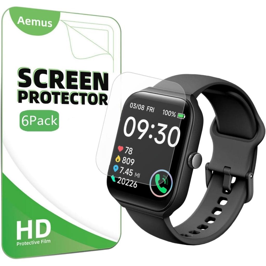Película Protetora de Tela Compatível com o Smartwatch TOOBUR IDW16 1.95" (6 UNIDADES) Filme Flexível de Cobertura Total