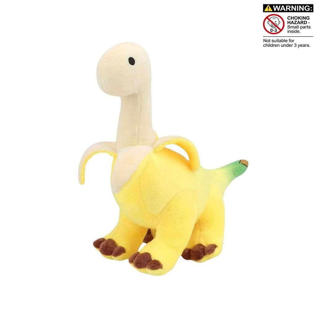 Brinquedo de Pelúcia com Design de Brontossauro Banana Fofo, Animal de Pelúcia Macio e Abraçável, Boneco de Dragão de Pe