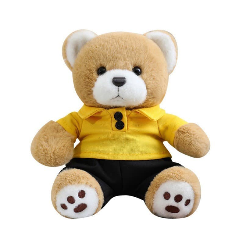 Super macio toque abraço urso boneca dos desenhos animados bonito vestir urso de pelúcia boneca brinquedo de pelúcia abr