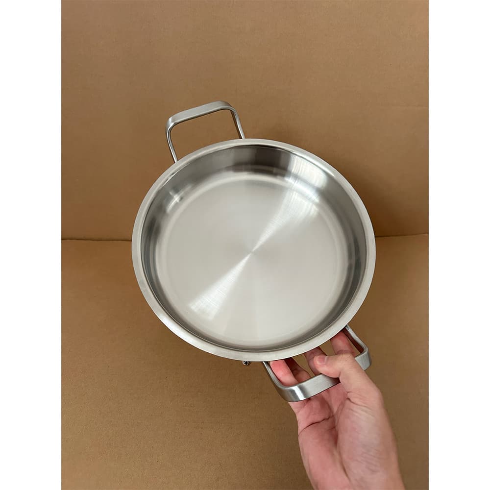 Baichang's Home Frigideira de orelha dupla 316 Frigideira de aço inoxidável Panela antiaderente Panela de churrasco Panq