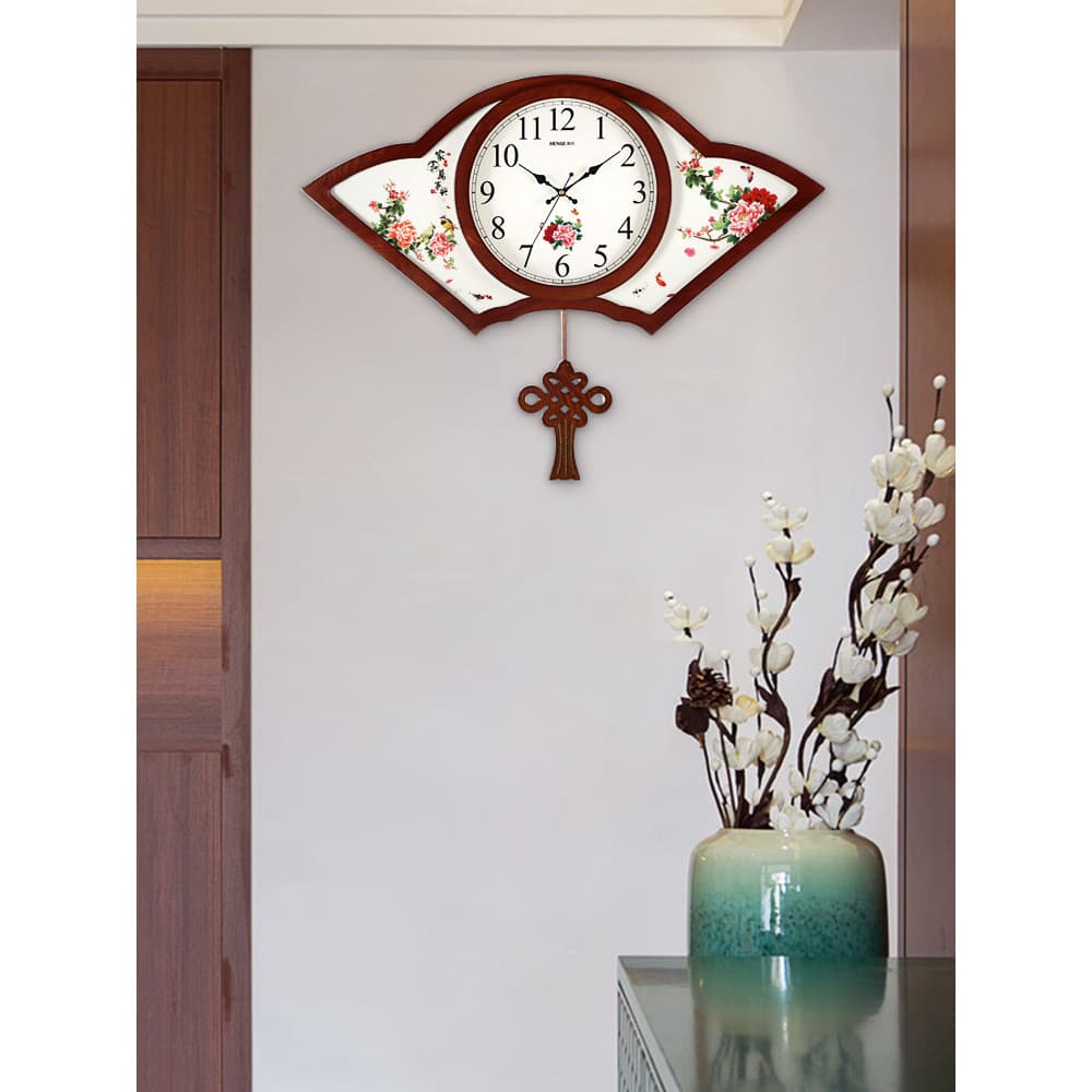 Han relógio novo chinês Retro sala de estar decoração relógio de parede tradicional antiquado relógio de parede de madei