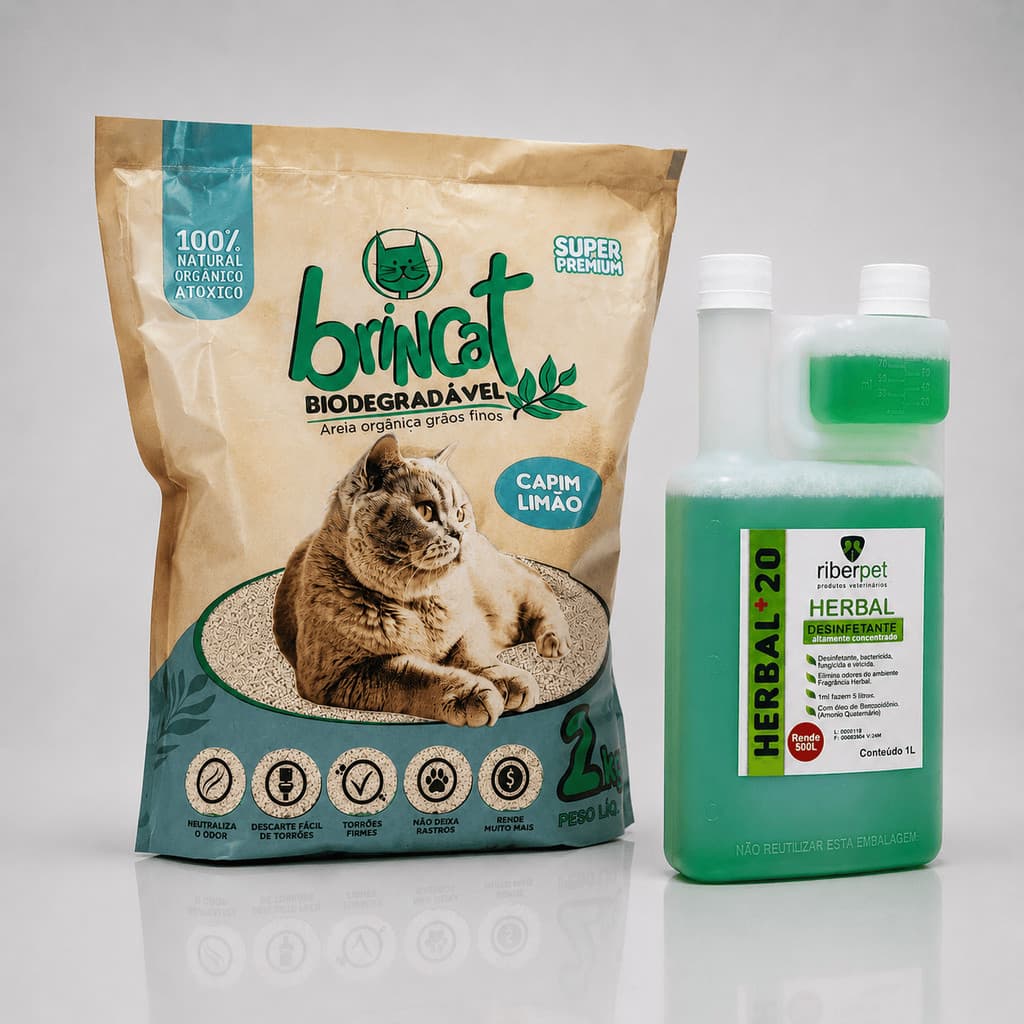 Areia Gato Biodegradável Natural Grãos Finos Capim Limão Sem Poeira Forma Torrões 2kg Desinfetante
