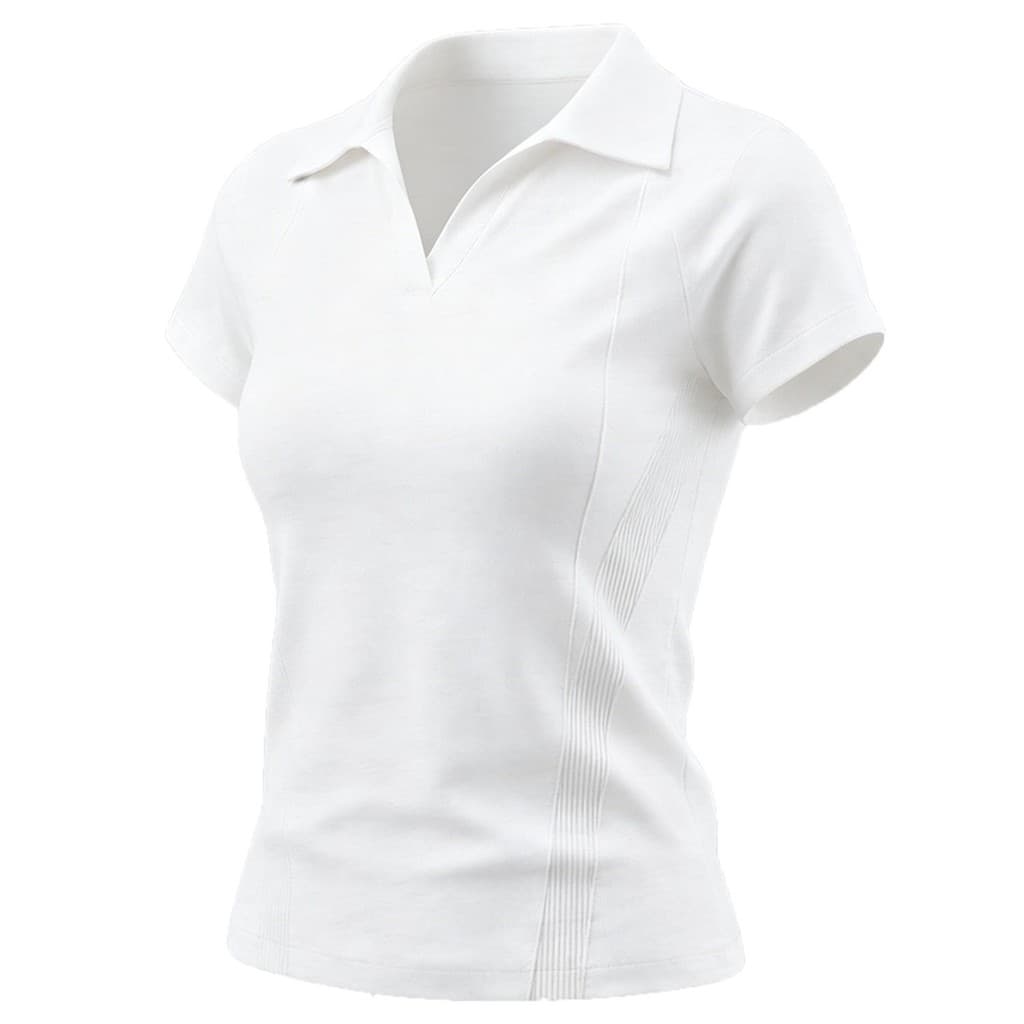 [Estoque pronto] Top esportivo de secagem rápida feminino verão ombro frontal gola polo Yoga Wear tênis de manga curta c