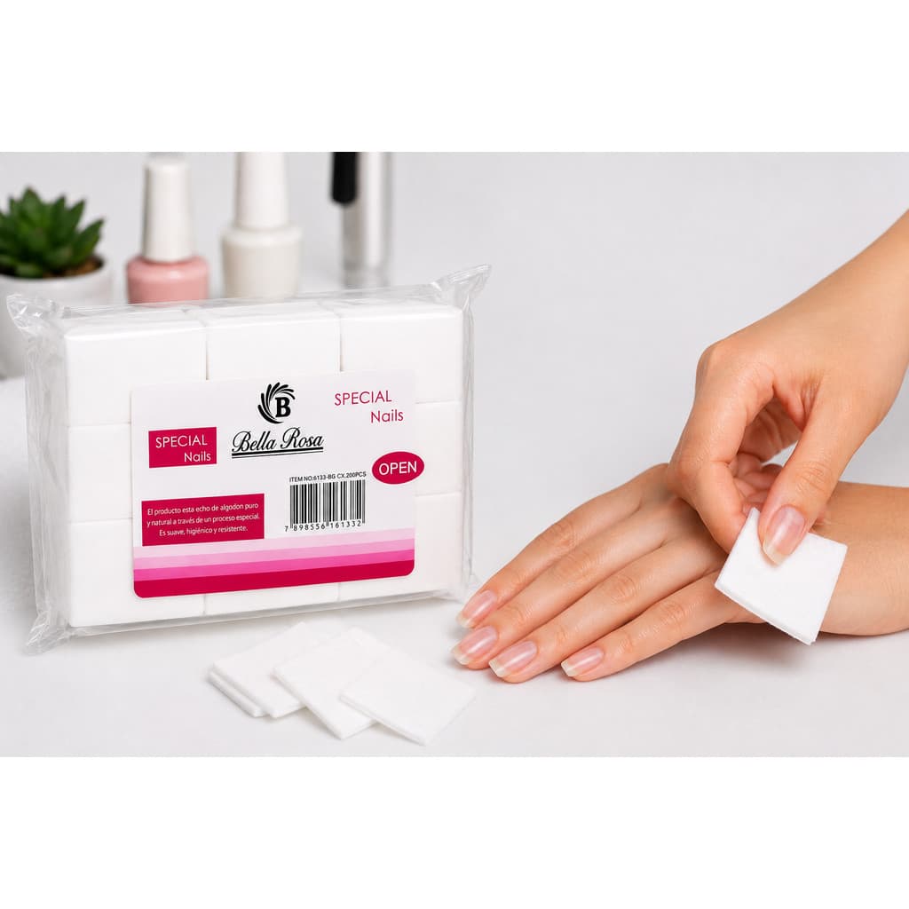 Algodão Prensado Bella Rosa Special Nails – 1.000 Unidades