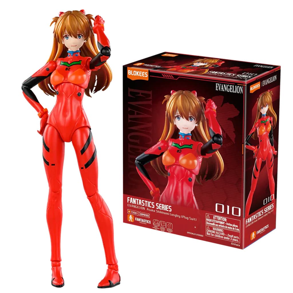 Figura Colecionável Evangelion Fantastics Series Asuka Shikinami Plug Suit Blokees