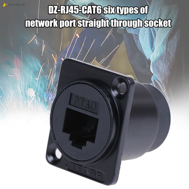 Conector De Soquete Fêmea Cat6 RJ45-Adaptador De Extensão Ethernet De Painel Tipo D