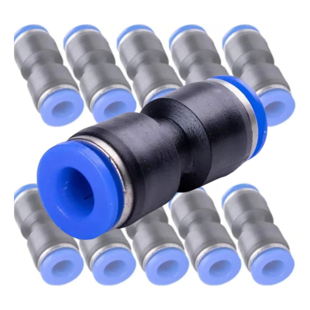 10 Conexão Pneumática Reta União Emenda 6mm Instantânea