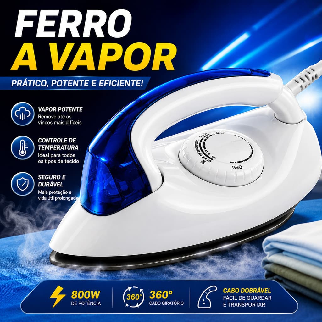 Mini Ferro De Passar Roupa Bivolt Portatil Cabo Dobravel A Vapor Mini Ferro Viagem E Casa