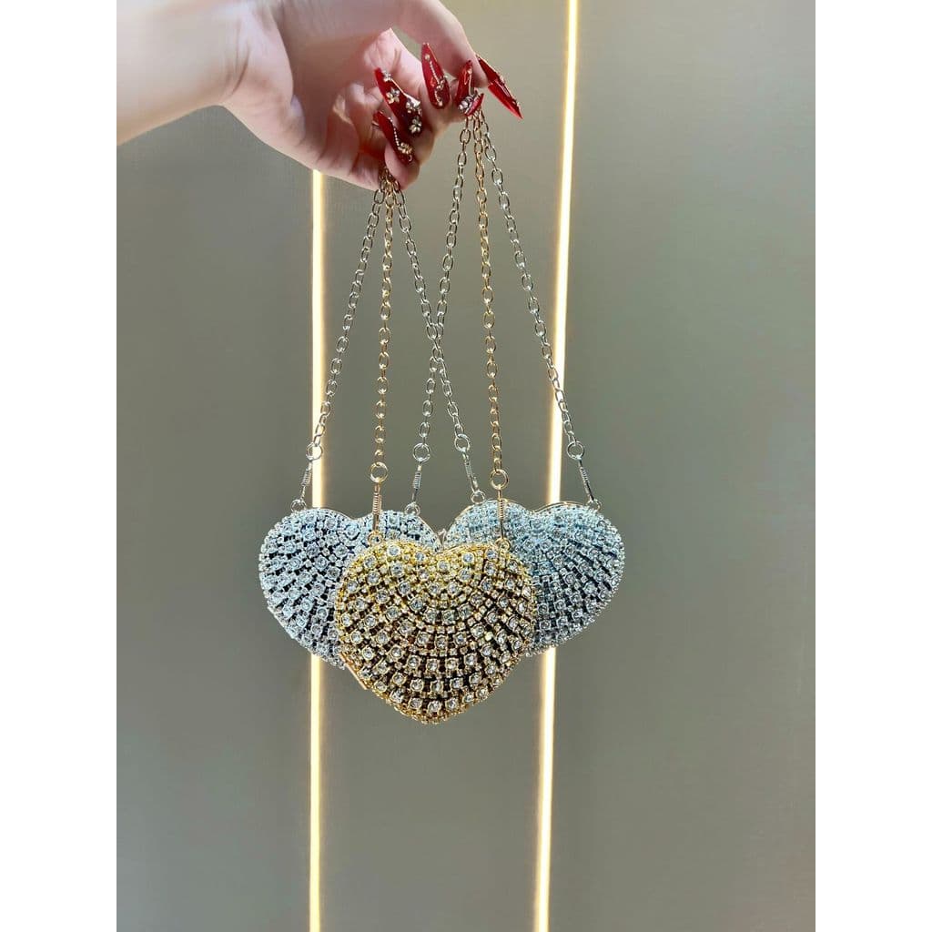 Senhoras Mini batom saco mão-incrustado diamante amor corrente saco All-Match acessórios saco feminino