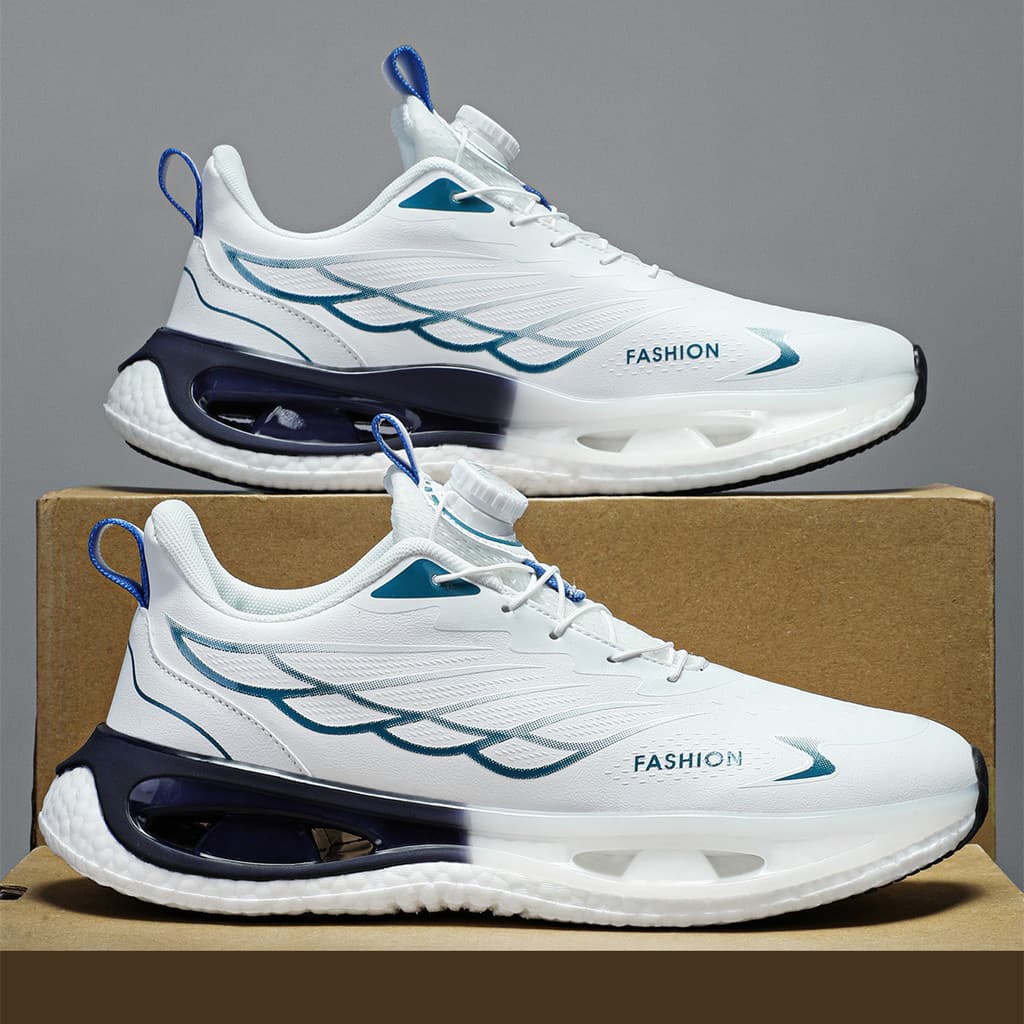Tênis masculino superfície de couro absorção de choque respirável pipoca sola macia papai sapatos na moda Ultra-leve tên
