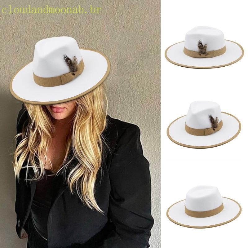CLO Chapéus Fedora Aba Larga Para, Homens, Faixas, Chapéu Panamá Feltro Inverno, Outono E