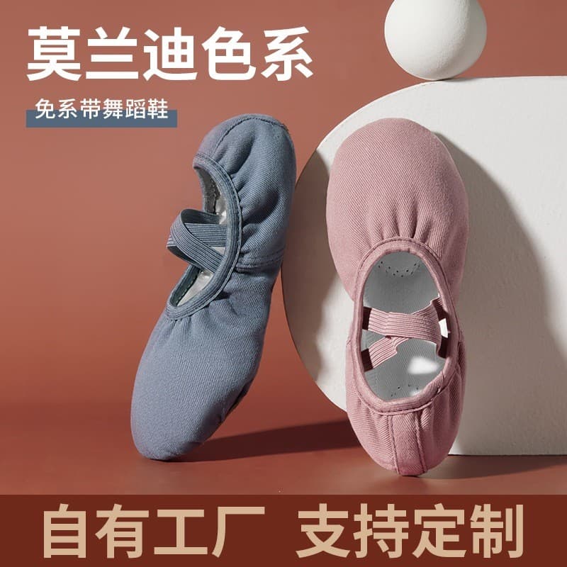 2026 novo estilo sapatos de dança infantil sapatos de prática de sola macia adulto exame de arte sapatos corporais Moran